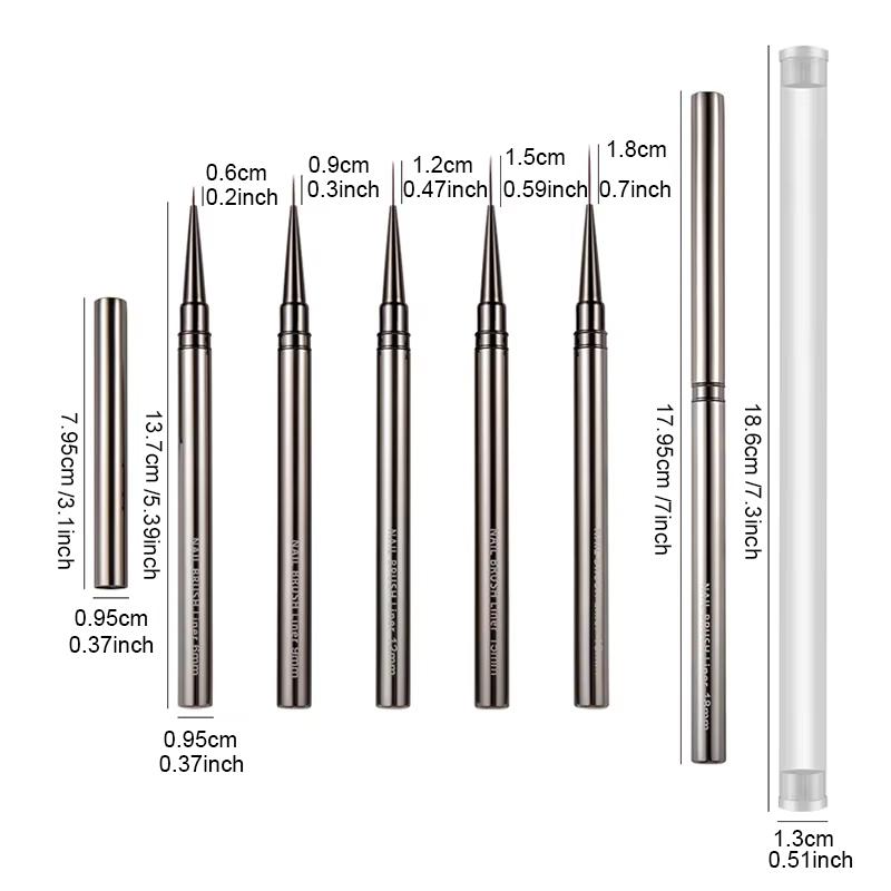 3PCS Nail Art Liner Brushes Hand Painted Brush Acrylic UV Gel Colours Paints Builder Drawing Pen DIY Manicure Design Accessories