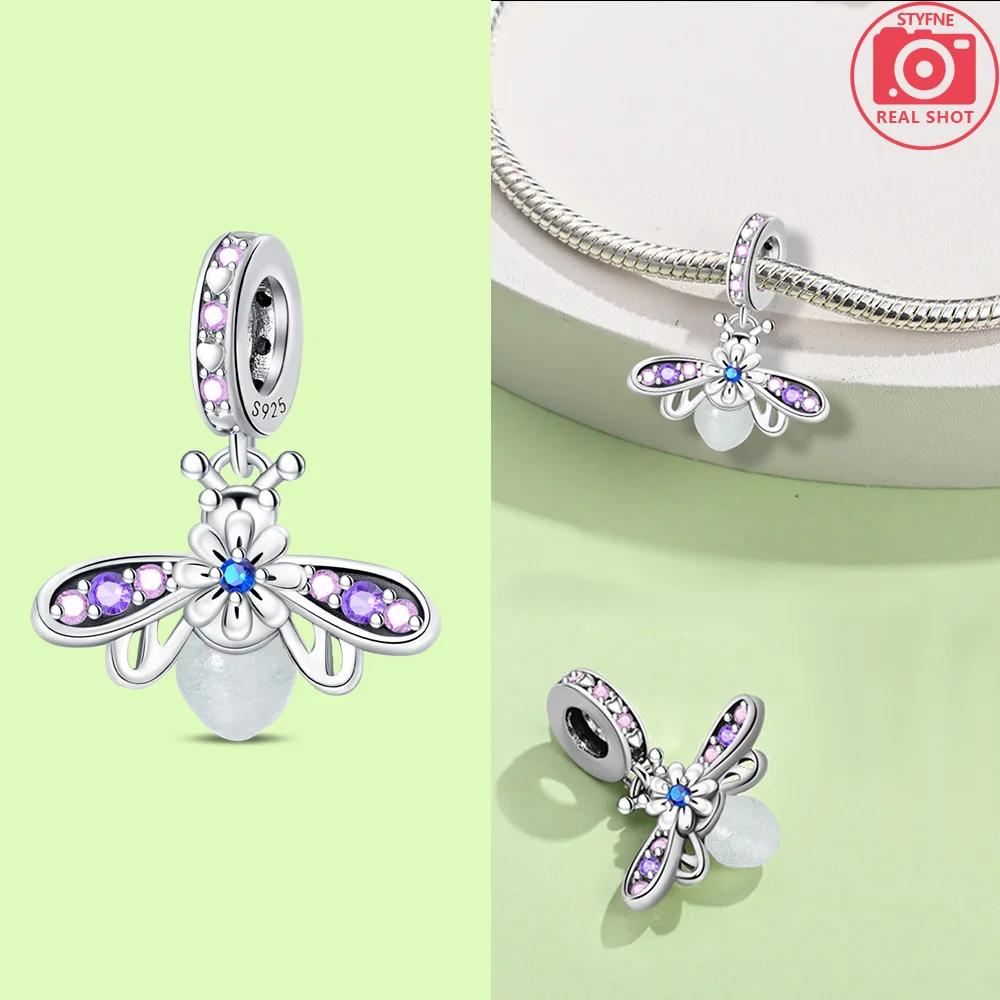 Exquisite Animal Firefly Blue Bow Dolphin Beads Fit Bracelet Charms Copper Original Jewelry Making Women Anniversary Gifts