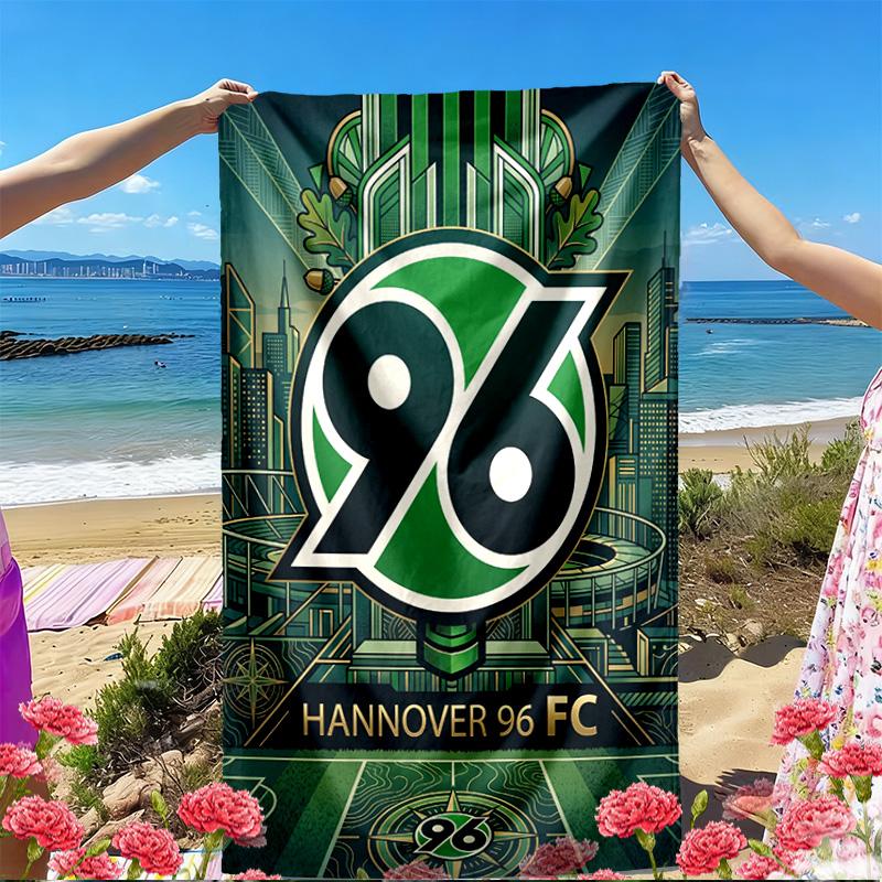 Hannover 96 Football Print Beach Towel, Versatile Lightweight Absorbent Beach Towel for Pool Surf Yoga Bathroom, Perfect Birthday Holiday Gift
