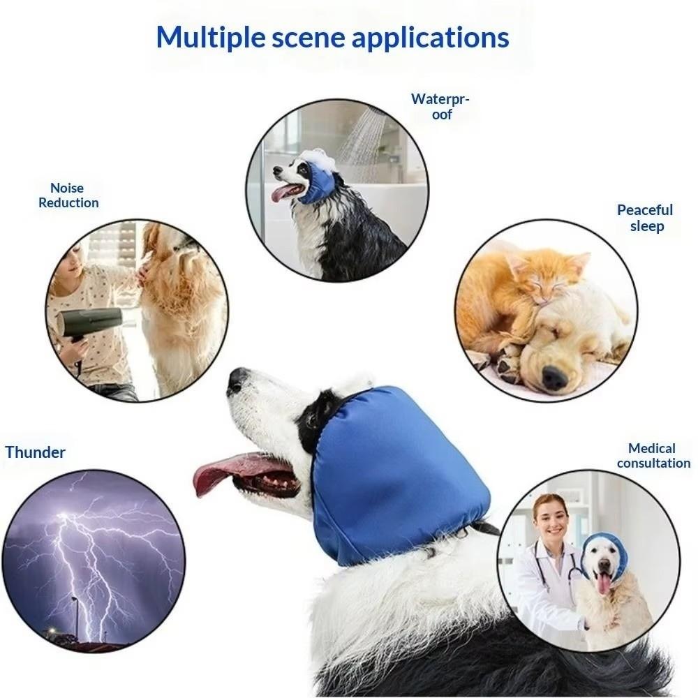 Noise Reduction Dog Ear Muffs Hearing Protection Pet Bathing Cap Pet Calming Hood  Force Dry