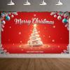 Christmas Backdrop Snowflake Pattern Christmas Event Banner Christmas Party Banner Shiny Xmas Banner For Indoor Celebration