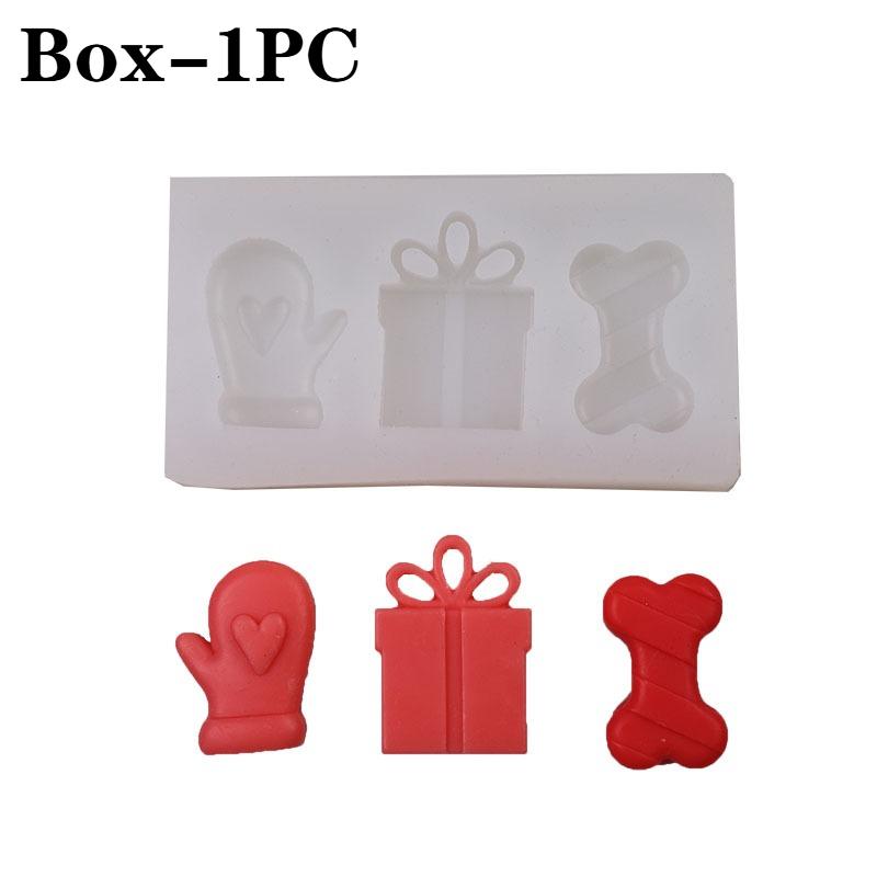 

1-20 шт. Рождественская подарочная коробка Силиконовая форма Сделай сам Ароматическая свеча Шоколадная помадка Торт Форма для выпечки для перчаток Кости Принадлежности для рукоделия