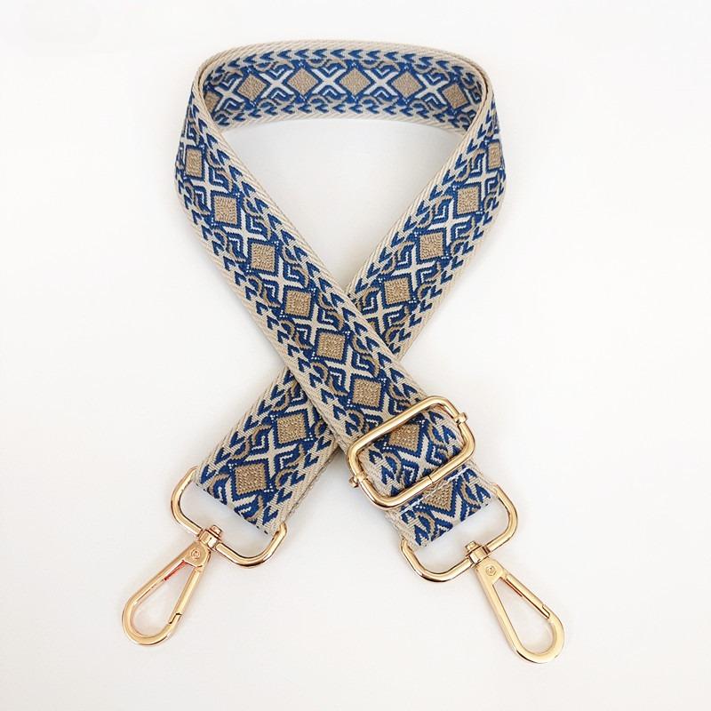 New Thickened Canvas Webbing Colored Rhombus Adjustable Shoulder Crossbody Long Strap Women's Bag Parts Accessories Broadband