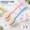 Body Brush Back Scrubber Set (Pack of 2) | Long Handle Bath & Shower Brush with Soft Bristles & Loofah Mesh | Wet & Dry Body Exfoliating Brush for
