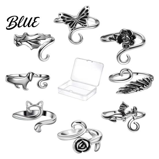 Yarn Tension Ring 8 Pcs/Set Crochet Thread Adjustable Animal Rings