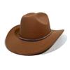 European And American Classic Western Cowboy Hat Woolen Big Brim Men'S And Women'S Knight Hat Outdoor Hat Sunshade Sunscreen Top Hat