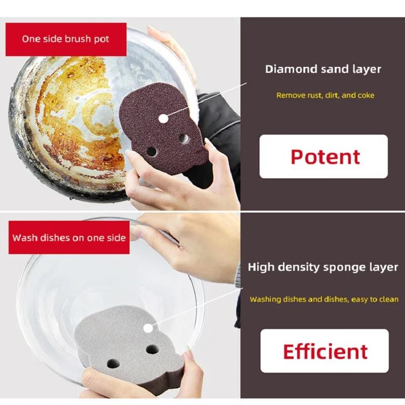 1/3/6pcs Kitchen Sponge Magic Sponge Eraser Carborundum Removing Rust Cleaning Brush Descaling Clean Rub for Cooktop Pot