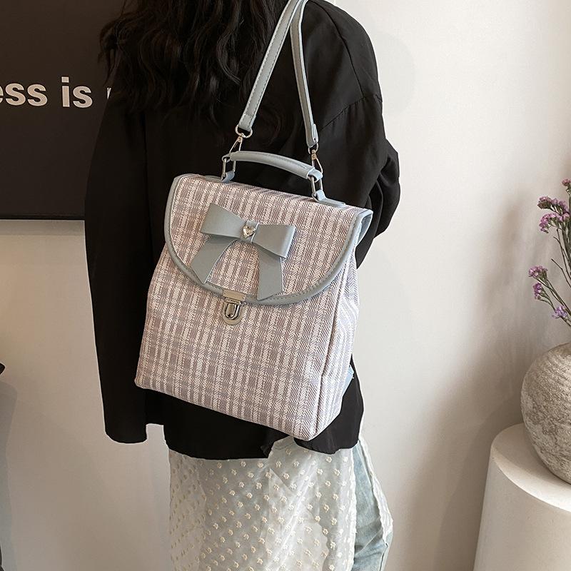 Bow Fashion Casual Bag 2025 Spring New Versatile Women's Backpack Large Capacity Women's