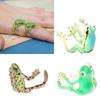 Eye Catching Tree Frogs Ring Allergy Free Alloy Finger Ring Adjustable Size Ring Stylish Jewelry for Men and Women