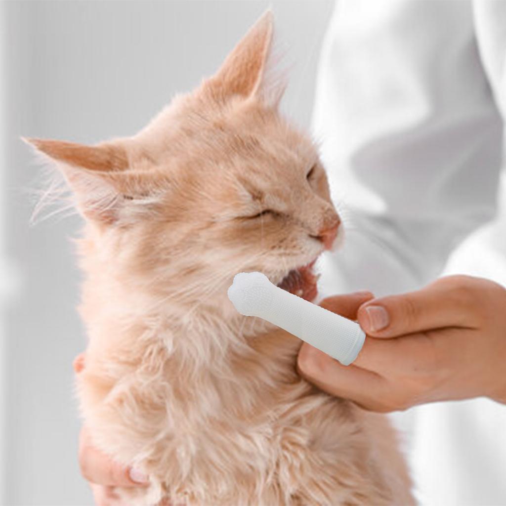 Silicone Pet Toothbrush, Cat Dog Finger Toothbrush, Pet Oral Cleaning Finger Cover