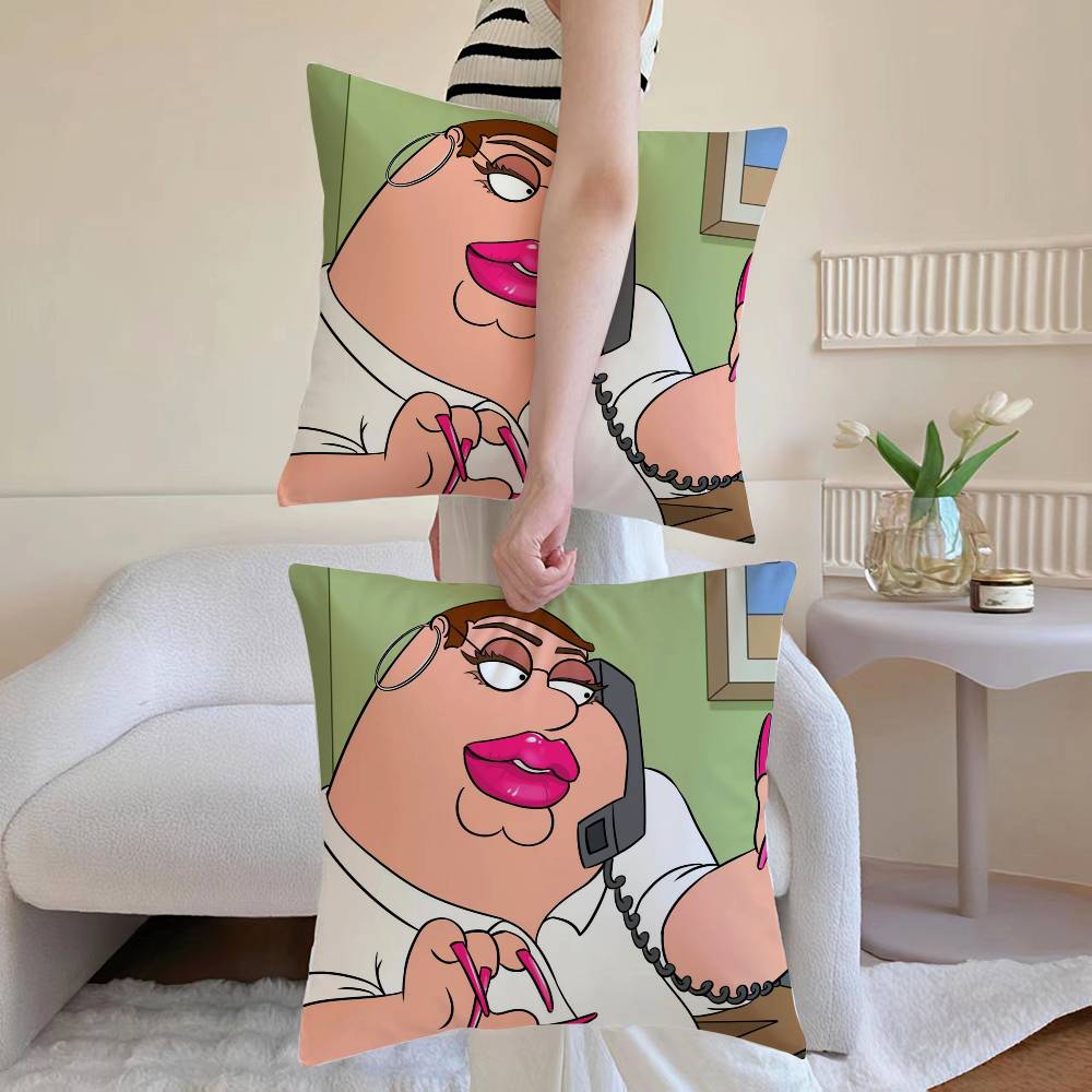 Cartoon F-families GuyS Pillow Case Sofa and Living Room Decorative Cushion Covers Dust-proof and Mite-proof Invisible Zipper