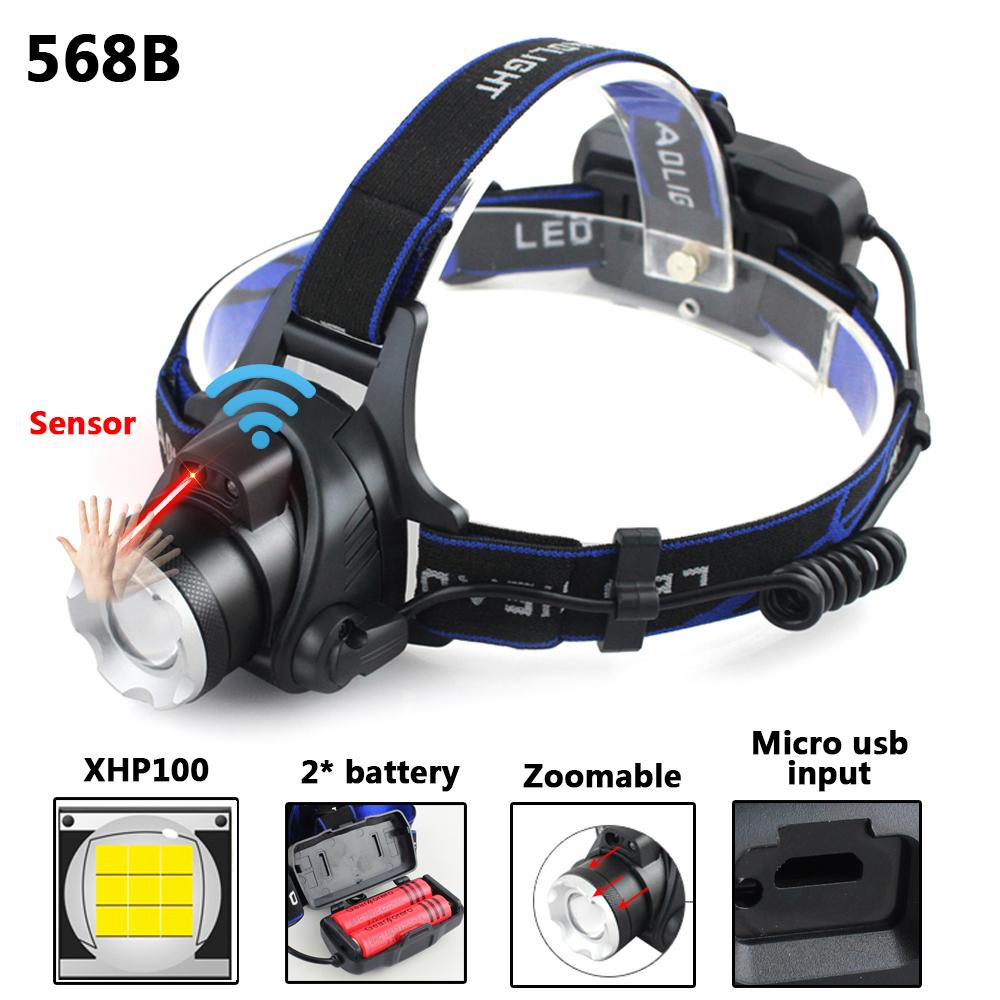 Led Headlamp XHP100 9-core Zoomable Head Flashlight Lamp Torch Usb Rechargeable Headlights Lantern Waterproof for Bike