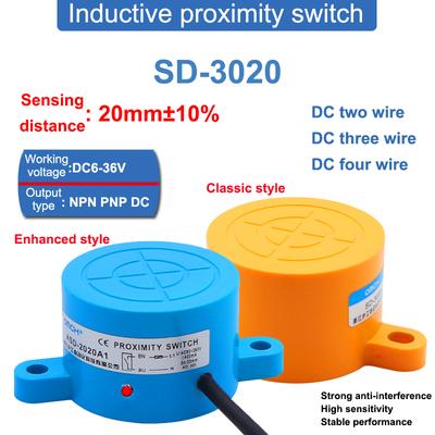 SD-3020 20mm Erfassungsabstand Runder Metall Induktiver Näherungsschalter Sensor Zwei oder Drei oder Vier Drähte NPN PNP NO NC