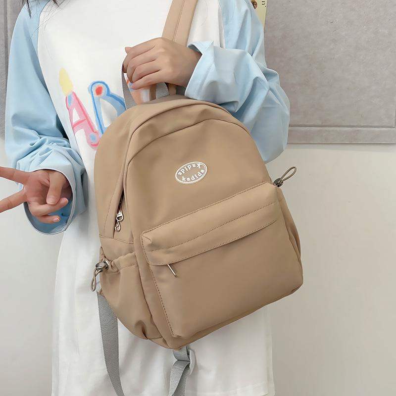 Schoolbag Summer Solid Color High Value Schoolbag Female College Student Simple Versatile Backpack Fashion Lightweight Travel Mini Backpack