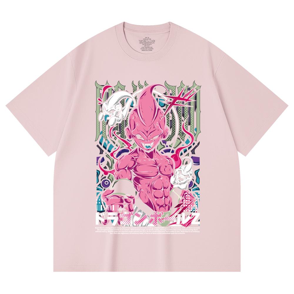 230 Gsm 100% Cotton Dragon Ball V67 Majin Buu Print Unisex Heavy Cotton T Shirt