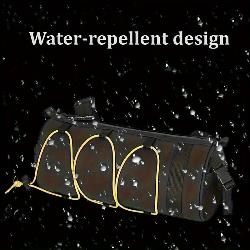 Large Capacity Adjustable Bicycle Handlebar Bag Portable Front Frame Tube Bag Cylindrical Design, Elastic Securing System, Bike Bag