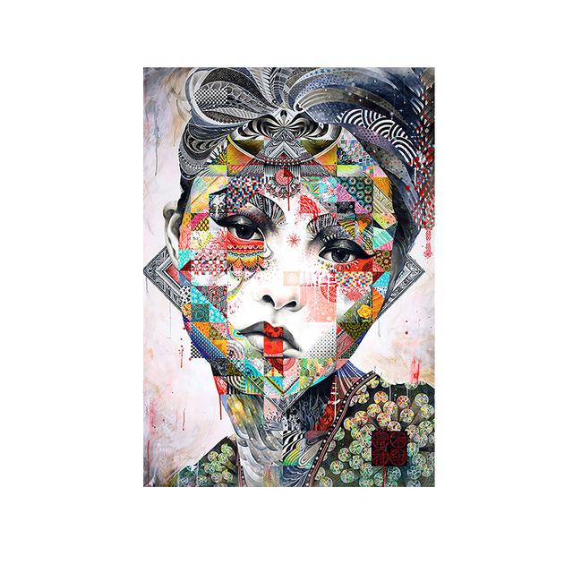 Abstract Colorful Girls Canvas Art Posters and Prints Modern Art  Graffiti Pop Art Paintings Pictures for Living Room Decor No Frame