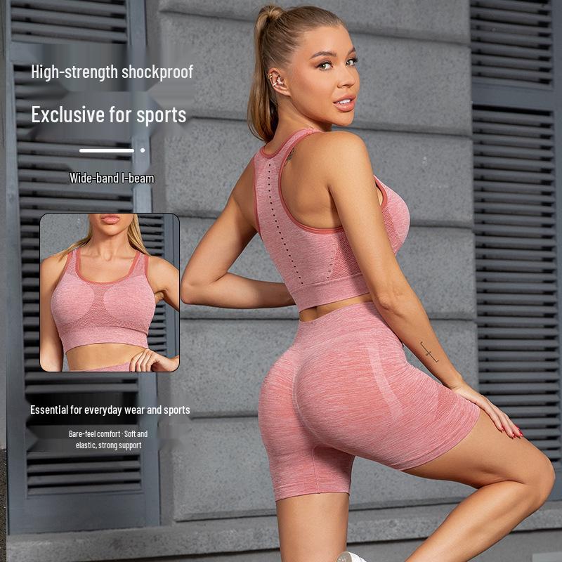 New Style Quick-Drying Hip-Lifting Yoga Pants and Sports Bra Set - European and American Design
