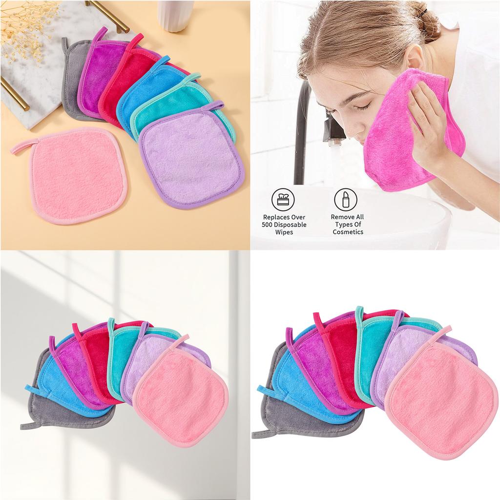 7 Stück bunte Baumwoll-Waschhandschuhe Gesichts-Waschhandschuhe Waschlappen Für empfindliche Haut Schnell trocknendes Flanelltuch Für den täglichen Gebrauch