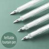 Transparent Refillable Calligraphy Soft Brush Gel Pen for Writing Flexible Calligraphy Pen Stationery Office School Supplies