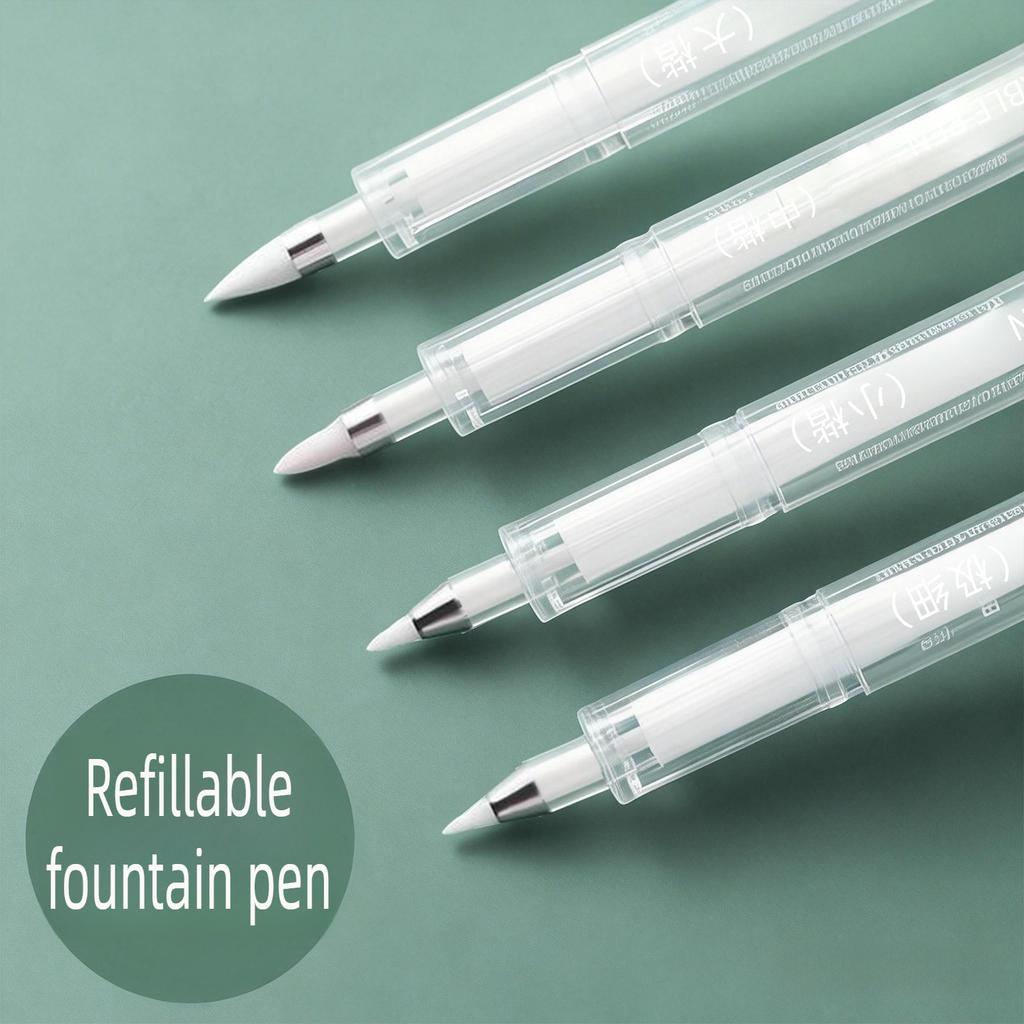 Transparent Refillable Calligraphy Soft Brush Gel Pen for Writing Flexible Calligraphy Pen Stationery Office School Supplies