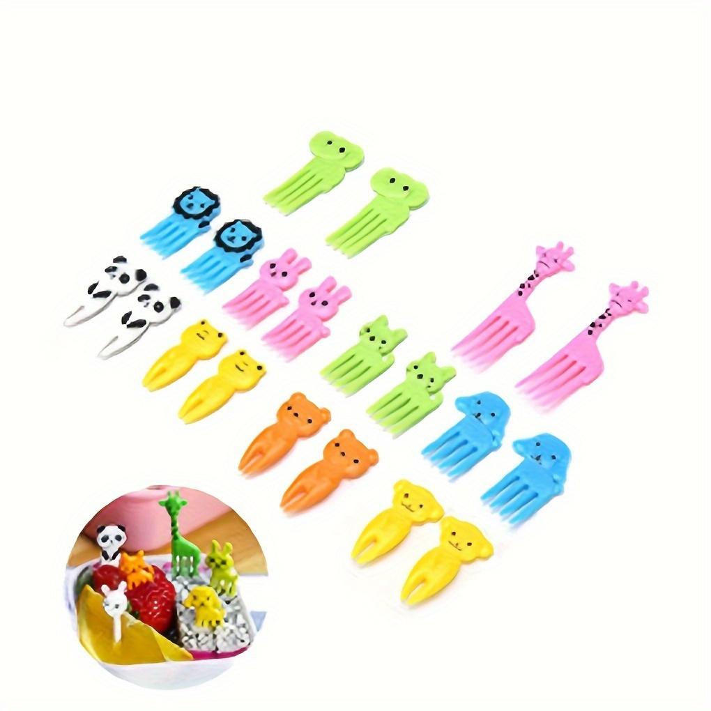 10pcs/set Cute High Quality Animal Fruit Fork, Christmas Party Cartoon Fruit Fork Set Reusable Snack Cake Dessert Food Fork