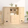 Buffet - Conjunto de 3 peças - Carvalho sonoma - Madeira de engenharia durável - Grande capacidade de armazenamento