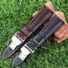 Quick Release Crazy Horse Oil Wax Leather Watch Band Vintage Cowhide Strap Butterfly Deployment Buckle 18mm 20mm 22mm 24mm