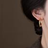 European and American Silver Needle Zircon Twisted C-shaped Stud Earrings Retro Fashion Exquisite Earrings Light Luxury High-end Earrings Women
