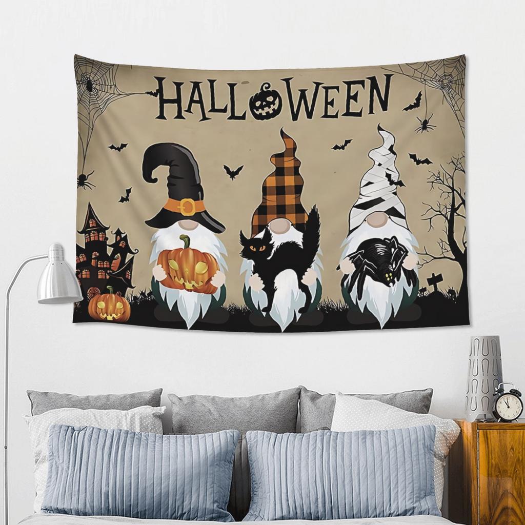Halloween Gnome Pattern Tapestry Bedroom Decoration Wall Hanging Blanket Tapestry Cool Stuff For Room