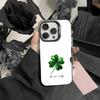 Lucky-Four-leaf clover Phone Case For iPhone 17,16,15,14,13,12,Pro MAX Black Matte Shockproof Cover
