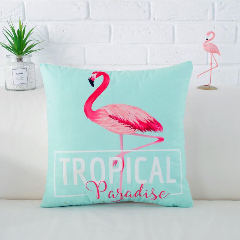 Fresh Flamingo American Nordic Style Velvet Pillowcase Car Sofa Cushion Pillow Windowsill Decorative Pillow
