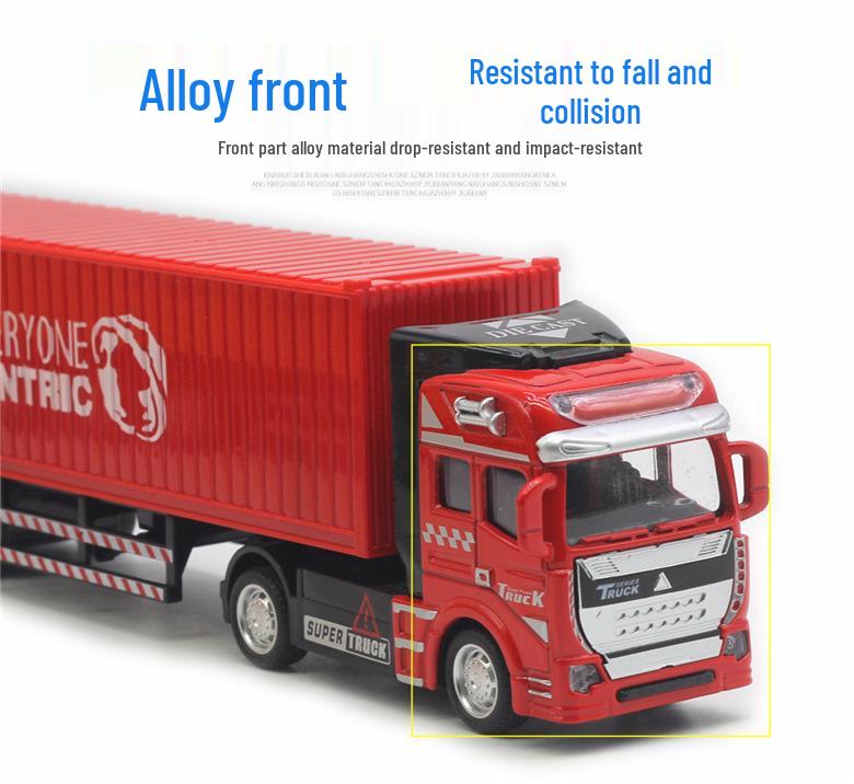 Alloy Big Truck Toy Car: Children's Model Trailer & Container Set