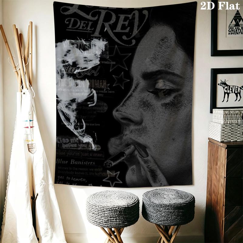 Lana Del Rey Wall Tapestry Aesthetic Wall Hanging Printed Fabric Blanket Decorative Tapestries for Bedroom Living Room Home Decor