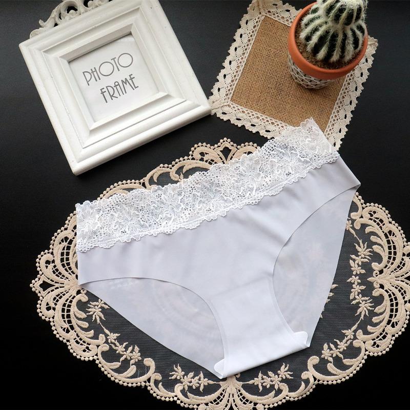 

Тонкая маска, женское кружевное бесшовное нижнее белье, женские трусики из ледяного шелка, женские низкие трусы, цельные M серый