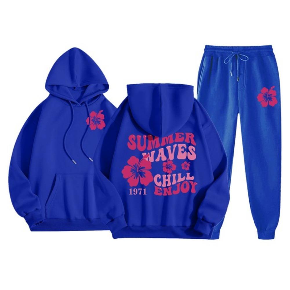 Autunno 2024 Set Felpe con Cappuccio da Donna Manica Lunga Felpe con Cappuccio+Pantaloni Sportivi Casual a Vita Alta con Coulisse Set 2 Pezzi Y2K