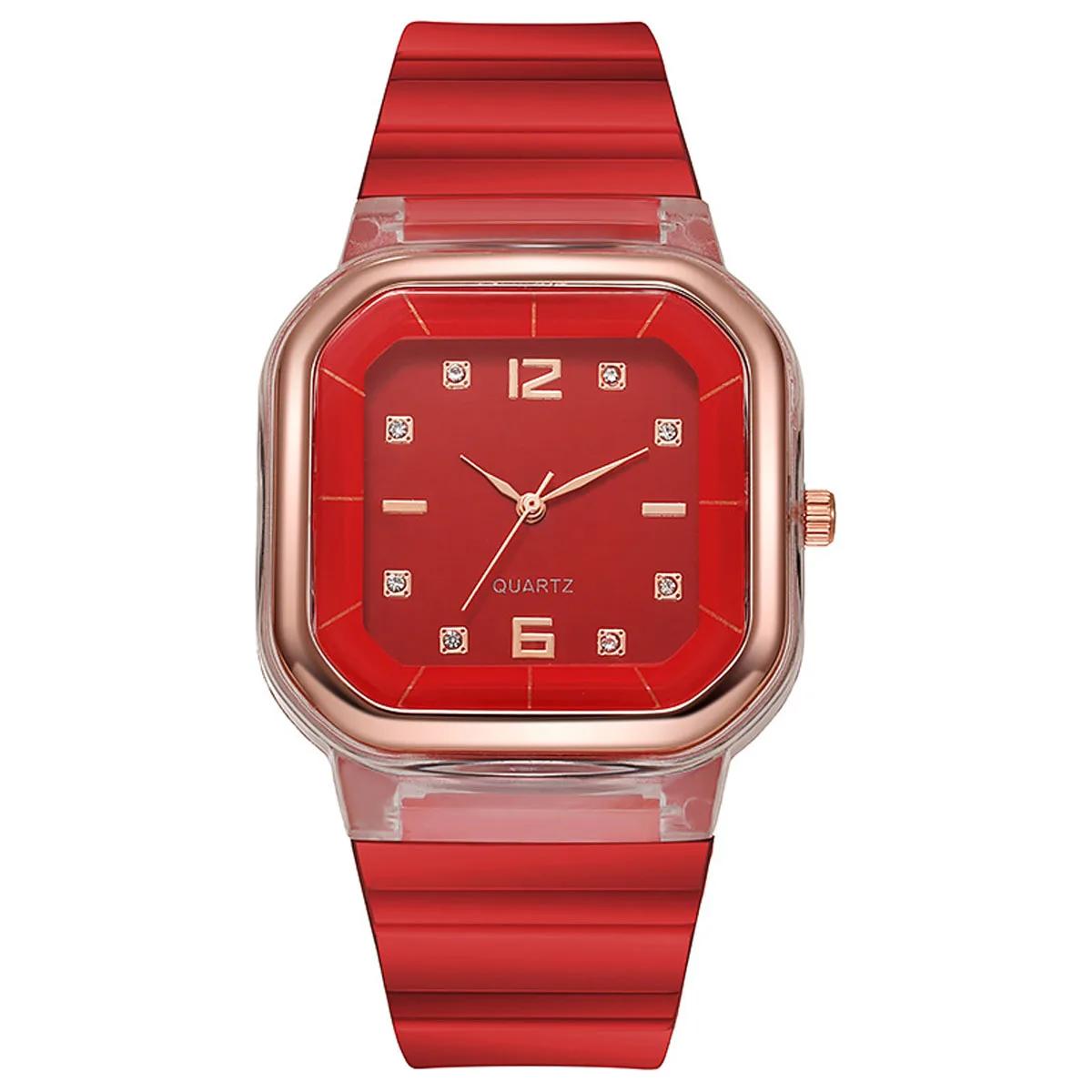 Forest style minimalist watch square women s watch student style children s watch silicone diamond trendy fashion style 1