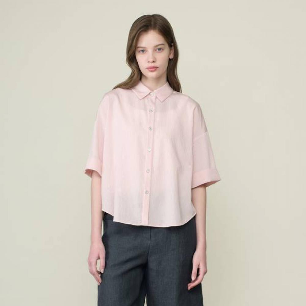 BCBG Women Sheer Stripe Shirred Blouse B6m5b442