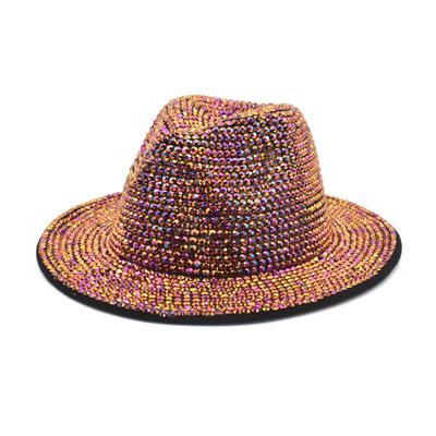 Fedoras Rhinestone Fedora Hat for Women Gemstone Fedoras Jazz Top Hat Winter Handmade Performance Hat Party Hat Jackson Hats