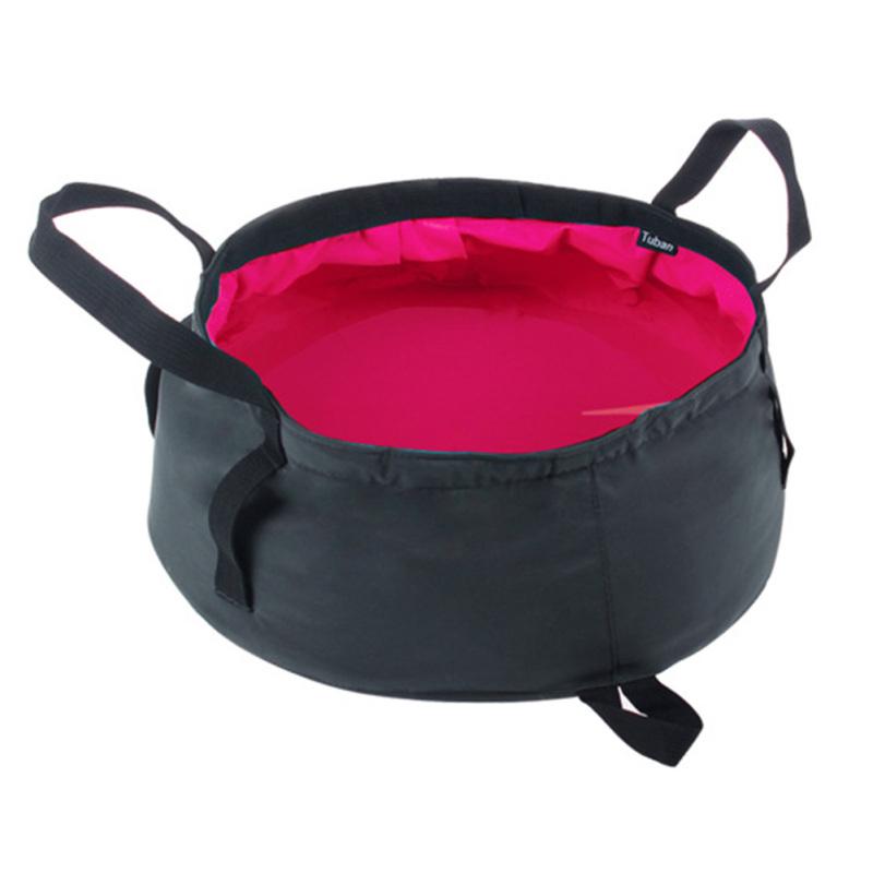 Outdoor Folding Basin With Sturdy Handle 8.5l Ultra-light Portable Survival Water Bag For Camping