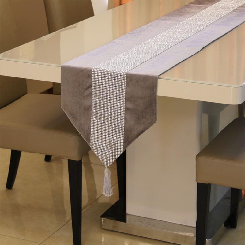 Diamante Strip Table Runner Table Flag with Tassel for Home Table Decoration 32CMX180CM