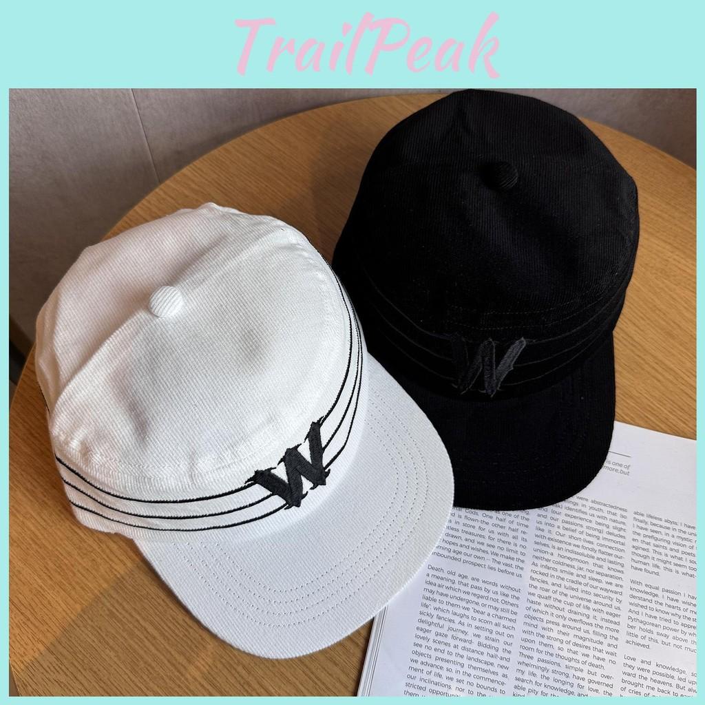 Letter Solid Color W Embroidery Unisex Cotton Baseball Cap Wide Brim Fall Hat