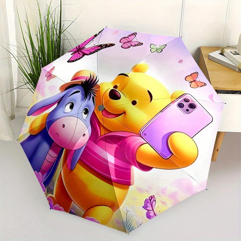 

Winnie the Pooh, Eeyore Automatic Opening and Closing Umbrella, Compact Travel Umbrella, Lightweight and Portable, Suitable for Beach Commut