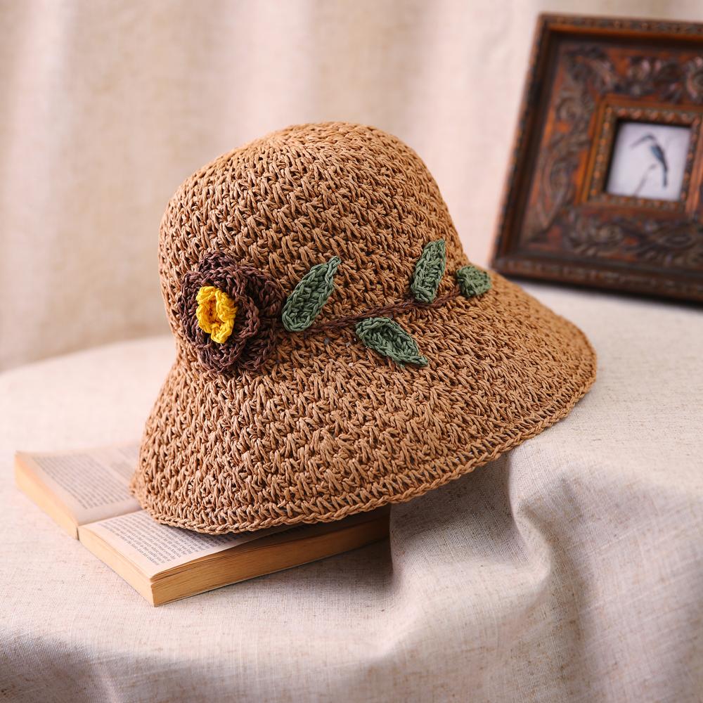 

Літні капелюхи для жінок Капелюх-відро Жіночий Квітковий З широкими полями Сонцезахисний Дамський Сонцезахисний капелюх Пляжні аксесуари Сонцезахисний капелюх Новий Складний Для вулиці Новий 56-58cm хакі