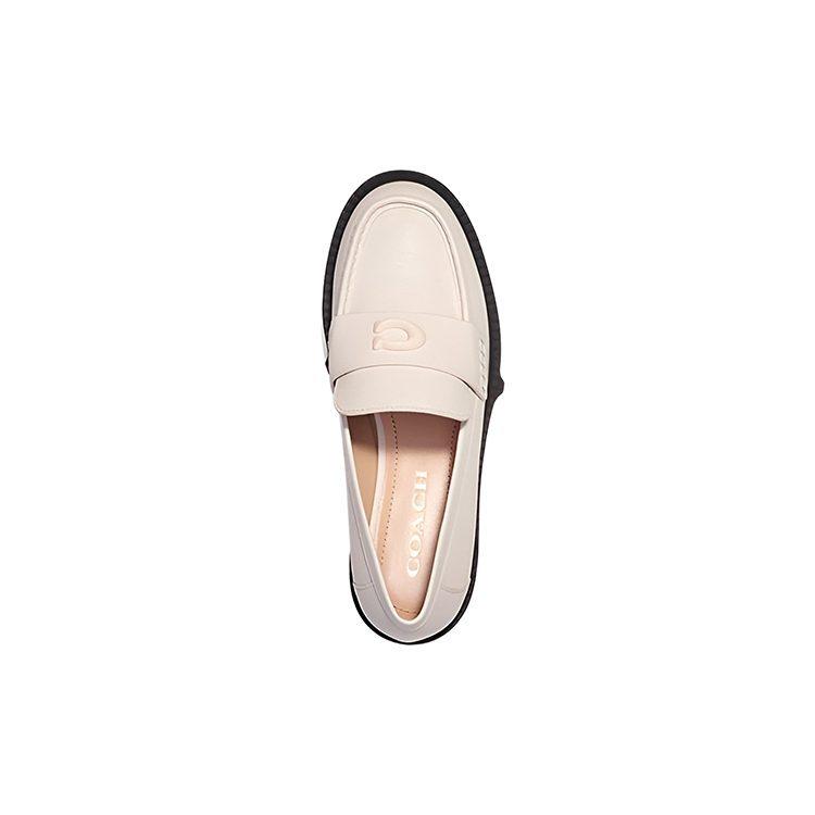 COACH Leather Loafers 4.5cm Women's White CB990-CHK