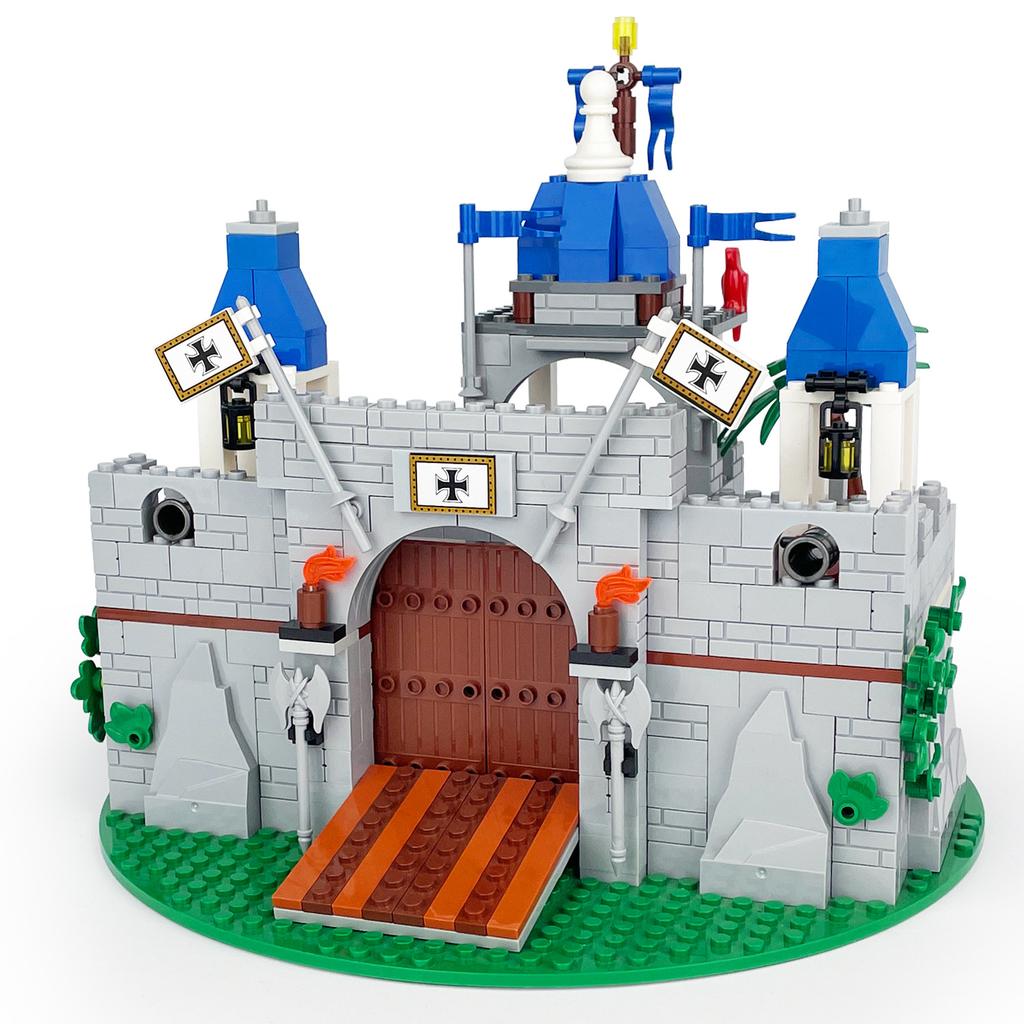 Mittelalterliche Ritterburg Modulares Bauklötze-Set, Kreative Bausteine für Erwachsene & Kinder, Raum-Display-Modell Geschenkidee
