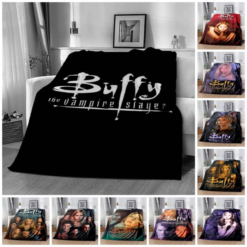 Buffy The Vampire Slayer Flanelldecke, Weiche Leichte Überwurfdecke mit Logo-Druck für Sofa Couch Schlafzimmer Heimdekoration