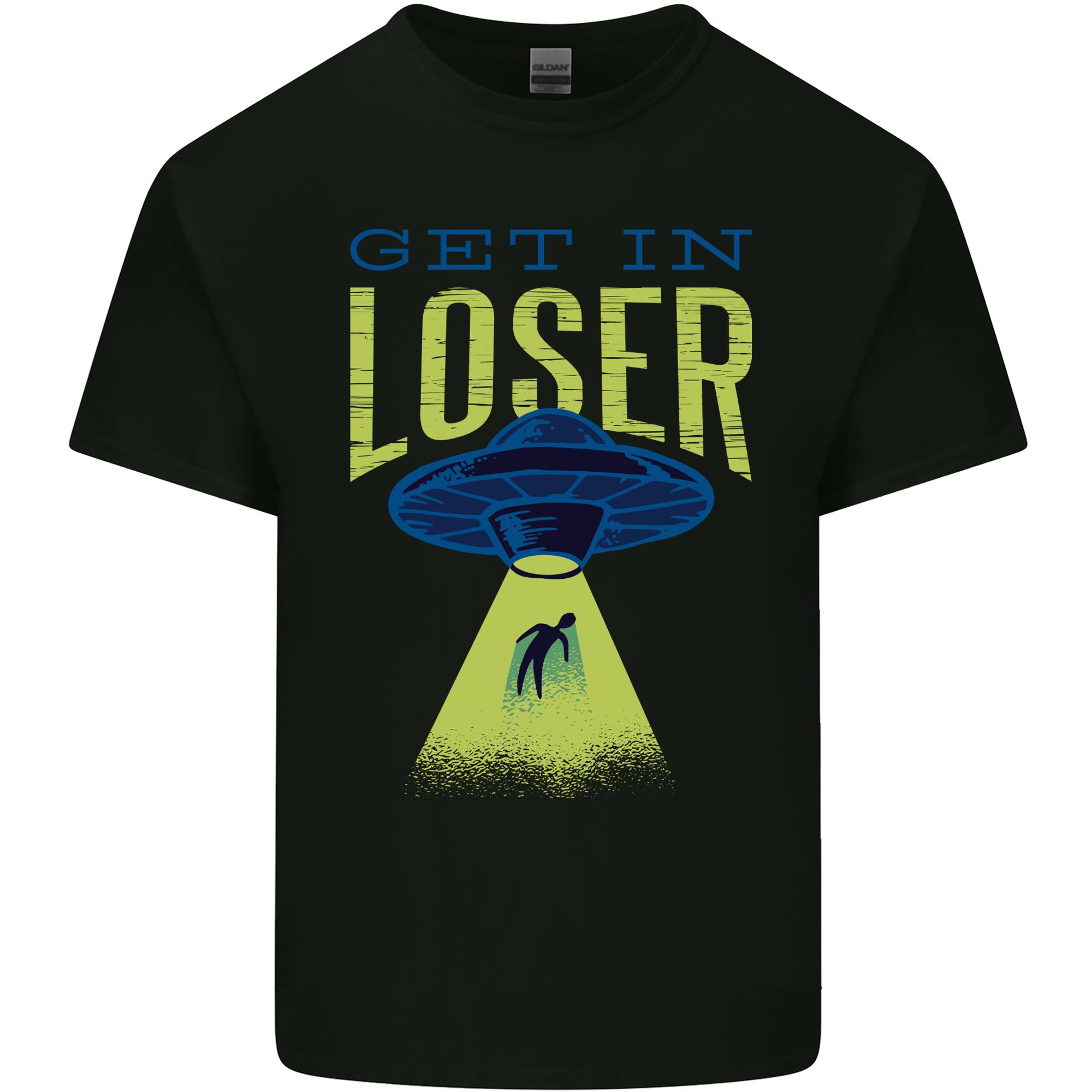 Get in Loser Funny Alien Abduction UFO Unisexs Light Cotton TShirt S