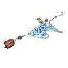 Garden Glass Painted Ornaments Wind Chimes Hanging Yard Decorations Solar Light Charming Blue Iron and Outdoor