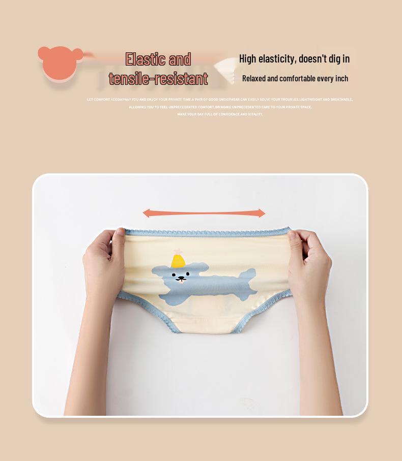 Baby Girls' Cute Cartoon Print Cotton Underpants - Breathable Bow Design for Infants and Toddlers